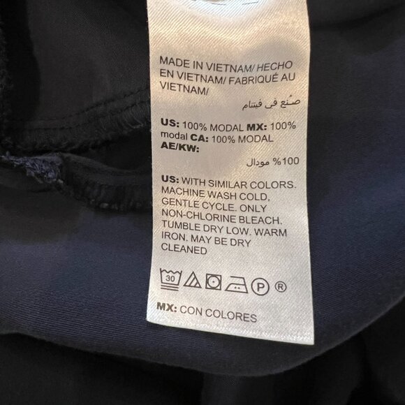 Chico's Sz 4 Half Placket Shirt Midi Dress Navy Blue Modal Casual Comfortable - Picture 7 of 8
